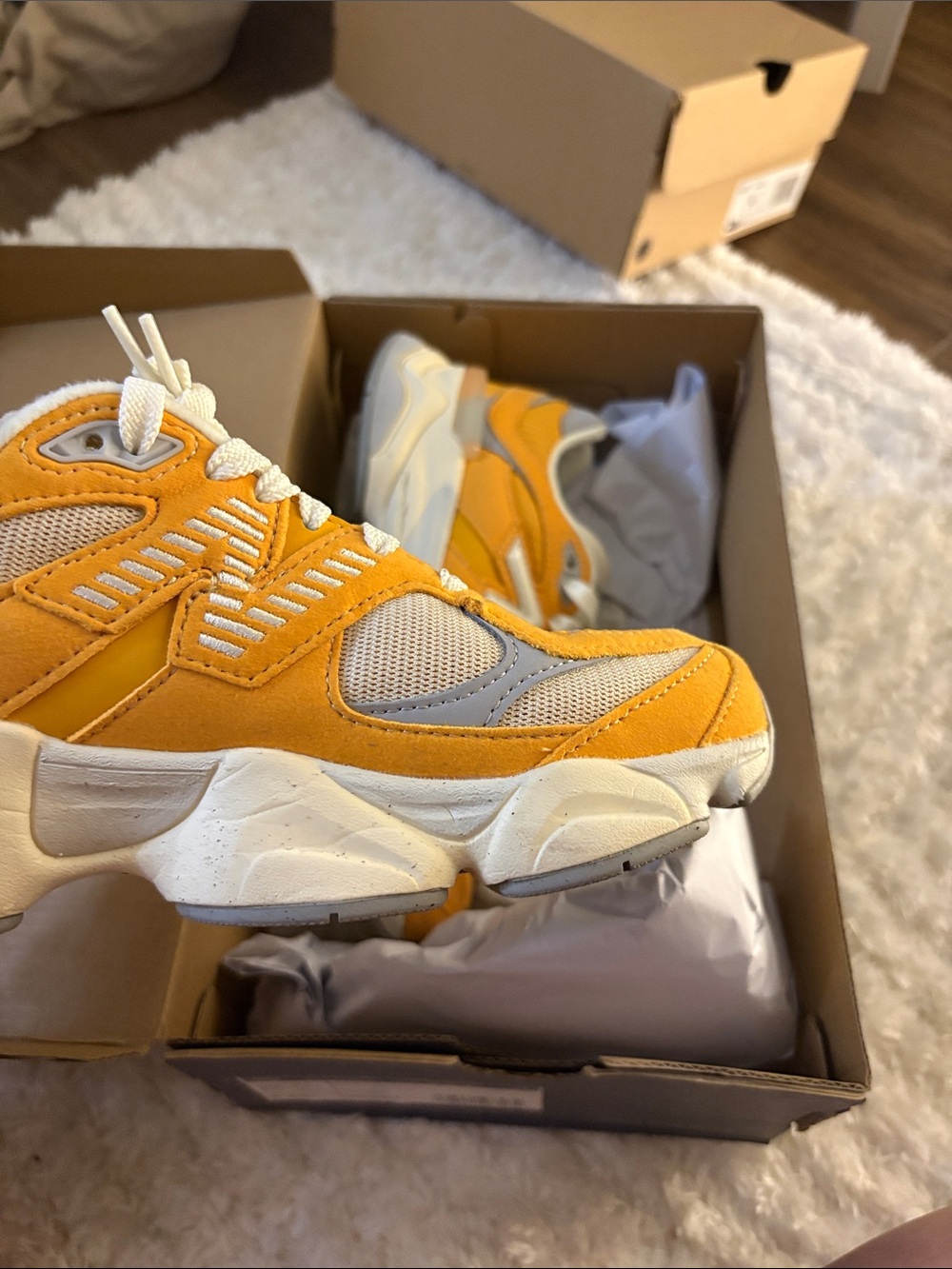 New Balance Orange and Gray Chunky Dad Sneakers - Picture 3 of 13